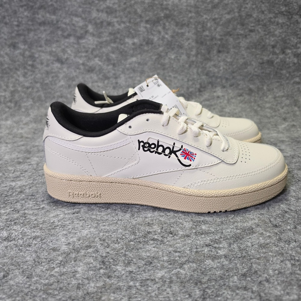 Reebok Mens Club C 85 Leather White Chalk Size 6.5‎ Classic Tennis Sneakers